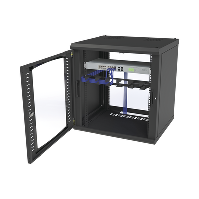 Gabinete para Montaje en Pared, Puerta de Cristal Templado, Cuerpo Fijo con Rack 19" de 12 Unidades - Imagen 5
