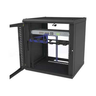 Gabinete para Montaje en Pared, Puerta de Cristal Templado, Cuerpo Fijo con Rack 19" de 12 Unidades - Imagen 6