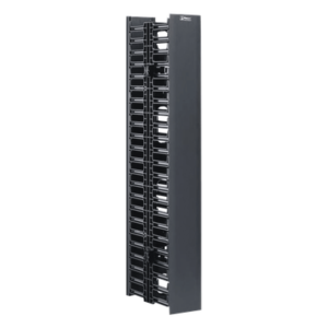 Organizador Vertical NetRunner, Doble (Frontal y Posterior), Para Rack Abierto de 45 Unidades, 4.9in de Ancho, Color Negro