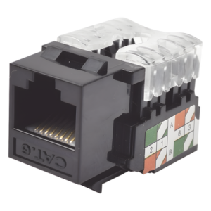 Módulo Jack Keystone Cat6 con Terminación 110 (Punchdown) para Faceplate - Color Negro
