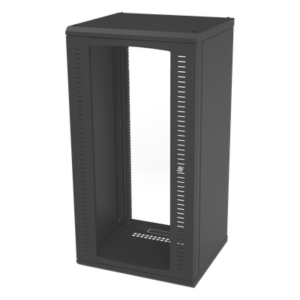 Gabinete para Montaje en Pared, Puerta de Cristal Templado, Cuerpo Fijo con Rack 19" de 24 Unidades