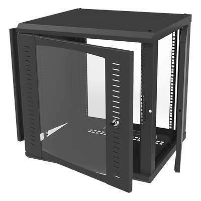 Gabinete para Montaje en Pared Cuerpo Fijo, con 12 Unidades de Rack, de 19in, Puerta de Cristal Templado, Fabricado en Acero - Imagen 2