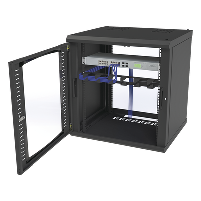 Gabinete para Montaje en Pared Cuerpo Fijo, con 12 Unidades de Rack, de 19in, Puerta de Cristal Templado, Fabricado en Acero - Imagen 5