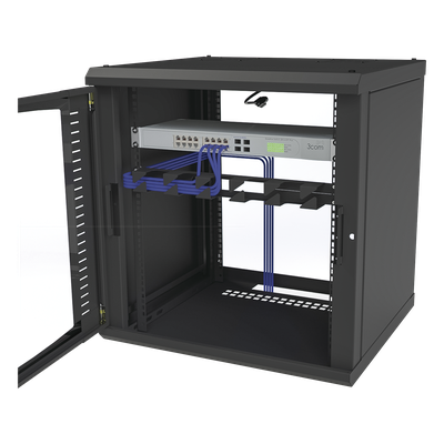 Gabinete para Montaje en Pared Cuerpo Fijo, con 12 Unidades de Rack, de 19in, Puerta de Cristal Templado, Fabricado en Acero - Imagen 6