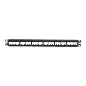 Panel de Parcheo Modular Mini-Com (Sin Conectores), Plano, Sin Blindaje, de 24 puertos, 1UR