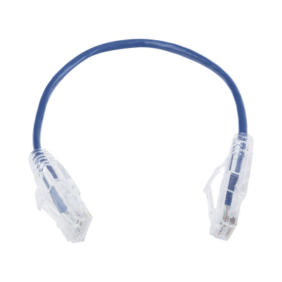 Cable de Parcheo Slim UTP Cat6 - 20 cm Azul Diámetro Reducido (28 AWG)