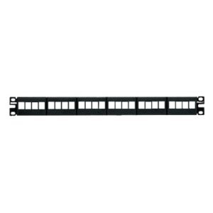 Panel de Parcheo Modular Keystone (Sin Conectores), de 24 Puertos, Identificación con Etiqueta Adhesiva,  1UR