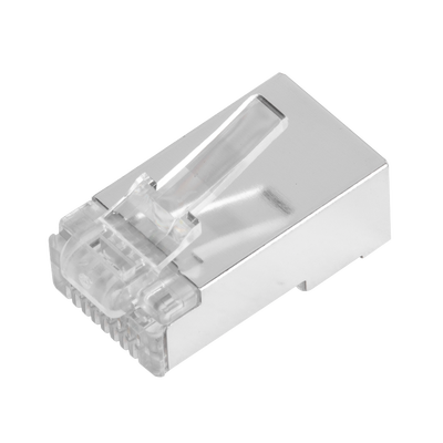 Bote con 100 Piezas de Plug Modular RJ45 Cat6 blindado, chapado de oro a 30 micras para durabilidad extrema SIN PIN DE TIERRA - Imagen 4