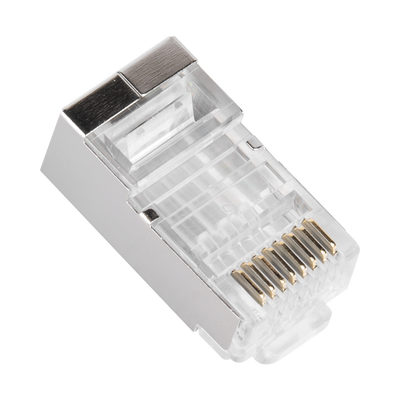 Bote con 100 Piezas de Plug Modular RJ45 Cat6 blindado, chapado de oro a 30 micras para durabilidad extrema SIN PIN DE TIERRA - Imagen 3