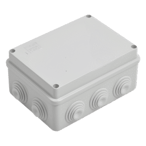 Caja Estanca de PVC Para Derivación y Conexión, 10 Entradas, Tapa Atornillada, 150x110x70 mm (Área interna), Uso Exterior IP55, Material que no Propaga el Fuego y Libre de Hálogenos