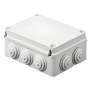 Caja Estanca de PVC Para Derivación y Conexión, 12 Entradas, Tapa Atornillada, 240x190x90 mm (Área interna), Uso Exterior IP55, Material que no Propaga el Fuego y Libre de Hálogenos