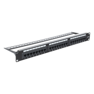 Panel de Parcheo de Impacto (110) UTP de 24 Puertos Cat6A, 19 Pulgadas (48.26 cm), con Barra para Organizar Cables y Espacio para Etiqueta
