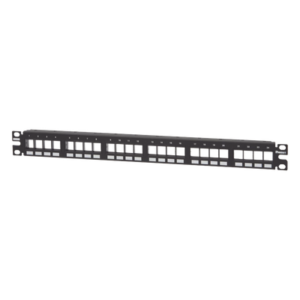 Panel de Parcheo Modular Keystone (Sin Conectores), Numerado y Espacio para Etiquetas, de 24 Puertos, 1UR