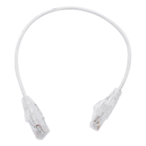 Cable de Parcheo Slim UTP Cat6 - 30 cm (11.81 Pulgadas) Blanco, Diámetro Reducido (28 AWG)