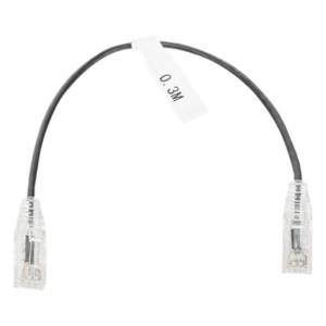 Cable de Parcheo Slim UTP Cat6 - 30 cm (11.81 Pulgadas) Negro Diámetro Reducido (28 AWG)