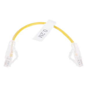 Cable de Parcheo Slim UTP Cat6 - 20 cm (7.87 Pulgadas) Amarillo Diámetro Reducido (28 AWG)