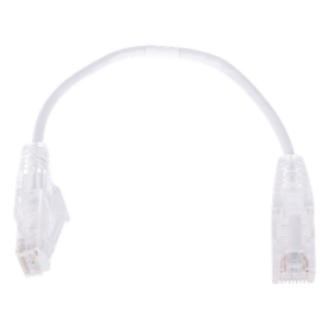 Cable de Parcheo Slim UTP Cat6 - 20 cm (7.87 Pulgadas) Blanco Diámetro Reducido (28 AWG)