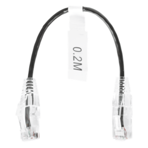 Cable de Parcheo Slim UTP Cat6 - 20 cm (7.87 Pulgadas) Negro Diámetro Reducido (28 AWG)