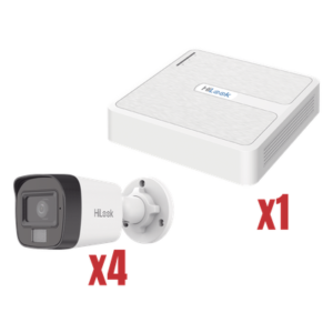 Kit IP 4Megapixel / NVR de 4 Canales con 4 Puertos PoE / 4 Cámaras IP Dual light con microfono