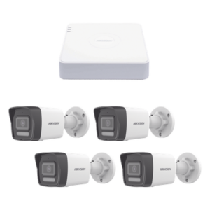 Kit IP 1080p (2 Megapixel) / NVR de 4 Canales con 4 Puertos PoE / 4 Cámaras IP Bala ColorVu Lite y Motion Detection 2.0 / Micrófono Integrado
