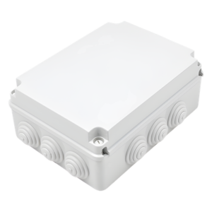 Caja Estanca de PVC Para Derivación y Conexión, 12 Entradas, Tapa Atornillada, 300x220x120 mm (Área interna), Uso Exterior IP55, Material que no Propaga el Fuego y Libre de Hálogenos