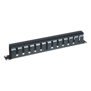 Organizador de Cables Horizontal de 1U para Rack de 19" con Cubierta Metálica