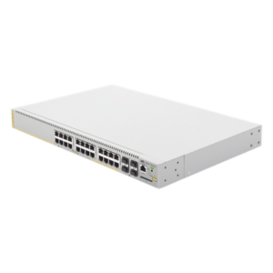 Switch PoE+ Administrable CentreCOM GS970M, Capa 3 de 24 Puertos 10/100/1000 Mbps + 4 SFP Gigabit, 370 W