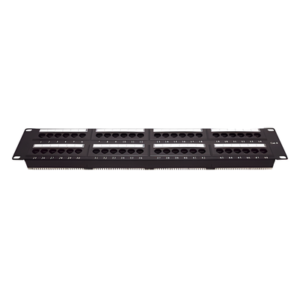Panel de Parcheo de Impacto (110) UTP de 48 Puertos Cat6, 19 Pulgadas (48.26 cm), 2U, con Barra para Organizar Cable