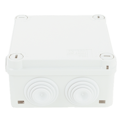 Caja Estanca de PVC Para Derivación y Conexión, 6 Entradas, Tapa con Tornillo de 1/4" de Vuelta, 100x100x50 mm (Área Interna), Uso Exterior IP55, Material que no Propaga el Fuego y Libre de Hálogenos - Imagen 2