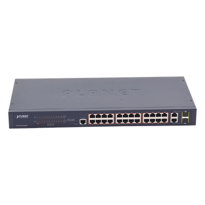 Switch administrable de 24 puertos 10/100TX PoE+ y 2 puertos combo TP/SFP Gigabit - Imagen 2