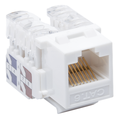 Módulo Jack Keystone Cat6 con Terminación 110 (Punchdown) para Faceplate - Color Blanco - Imagen 2