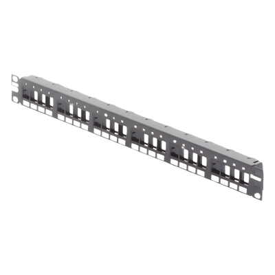 Panel de Parcheo Modular Keystone (Sin Conectores), Numerado y Espacio para Etiquetas, de 24 Puertos, 1UR - Imagen 3