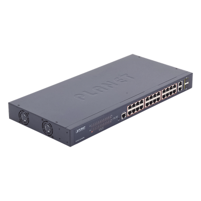Switch administrable de 24 puertos 10/100TX PoE+ y 2 puertos combo TP/SFP Gigabit - Imagen 3