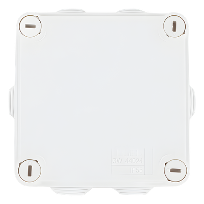 Caja Estanca de PVC Para Derivación y Conexión, 6 Entradas, Tapa con Tornillo de 1/4" de Vuelta, 100x100x50 mm (Área Interna), Uso Exterior IP55, Material que no Propaga el Fuego y Libre de Hálogenos - Imagen 7