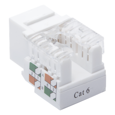 Módulo Jack Keystone Cat6 con Terminación 110 (Punchdown) para Faceplate - Color Blanco - Imagen 3