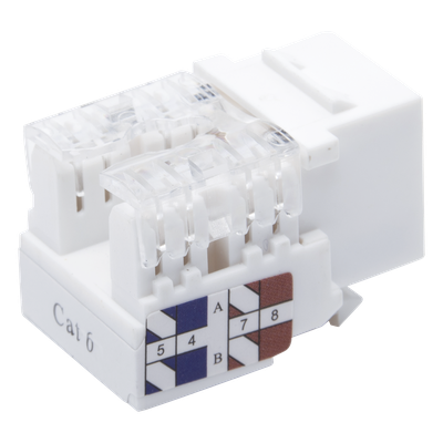 Módulo Jack Keystone Cat6 con Terminación 110 (Punchdown) para Faceplate - Color Blanco - Imagen 4