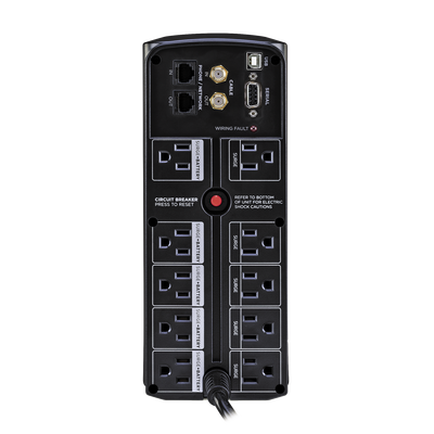 UPS de 1350 VA/815 W, Topología Línea Interactiva, Entrada 120 Vca NEMA 5-15P, Tipo Mini Torre, Con 10 Tomas NEMA 5-15R - Imagen 3