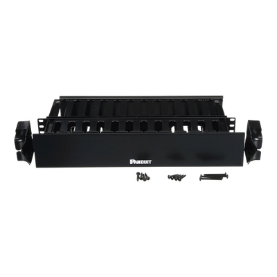 Organizador de Cables Horizontal PatchLink, Doble (Frontal y Posterior), Con Tapa Extendida, Para Rack de 19in, 2UR - Imagen 2