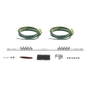 Kit de Puesta a Tierra con dos Jumpers 6 AWG y Barra de Conexiones de 20 Orificios, para Rack de 19in