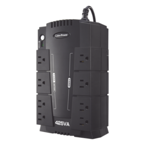 UPS de 425 VA/255 W, Topología Standby, Entrada 120 Vca NEMA 5-15P, Tipo Gabinete Compacto, Con 8 Tomas NEMA 5-15R