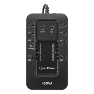 UPS de 450 VA/260 W, Topología Standby con Modo Ahorrador ECO, Entrada 120 Vca NEMA 5-15P, Con 8 Tomas NEMA 5-15R