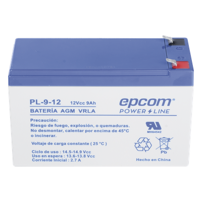 Batería 12 Vcc / 9 Ah / UL / Tecnología AGM-VRLA / Para uso en equipo electrónico Alarmas de intrusión / Incendio/ Control de acceso / Video Vigilancia / Terminales F1 / Cargador recomendado CHR-80. - Imagen 2