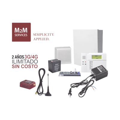 (2 Años 4G ILIMITADO INCLUIDO) Kit VISTA48LA,Teclado 6150, Comunicador MN02LTEMV3 Transformador, Bateria y Sirena de 15 Watts