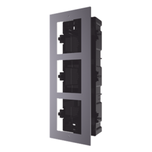 Base de 3 Espacios para EMPOTRAR Módulos de Videoporteros Hikvision