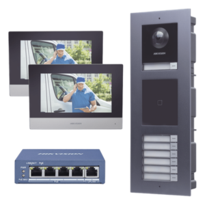 KIT de Videoportero IP para 7 DEPARTAMENTOS con llamada a App de Smartphone y Lector de Tarjetas EM / 2da Generación (Modular) / Montaje para EMPOTRAR incluido