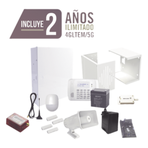 Kit de alarma VISTA-48LA con comunicador 4G LTE-M/5G, sensor PIR, sirena y 2 años de datos incluidos