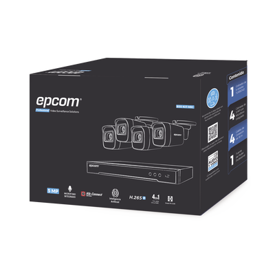 Kit TURBOHD 5 Megapixel / DVR 4 Canales / 4 Cámaras de 5 Megapixel con Micrófono Integrado / 4 Cables 18 Metros / Fuente de Poder Profesional - Imagen 2