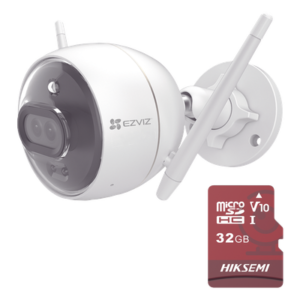 Kit de Camara WiFi y Memoria Micro SD / Incluye 1 Pieza C3X y 1 Memoria MicroSD 32GB / Audio de Dos Vías / Colores en Oscuridad / Detección Humana y de Vehículo
