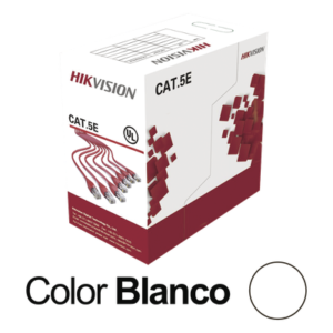 Bobina de Cable UTP 305 Metros (1000 Pies) / Cat5E (24 AWG) / Color Blanco / PVC (CM) / Uso en Interior / 100% Cobre / Aplicaciones de CCTV y Redes de Datos