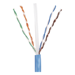 Bobina de Cable UTP 305 Metros (1000 Pies) de Cobre, PanNet, Azul, Categoría 5e (24 AWG), Riser (CMR), de 4 Pares